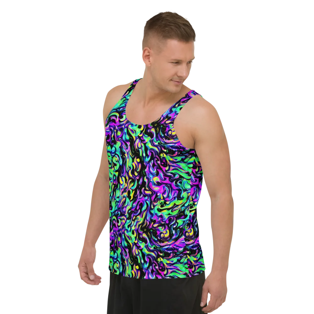 Cyber Swirl on Men's Tank Top — Left Front