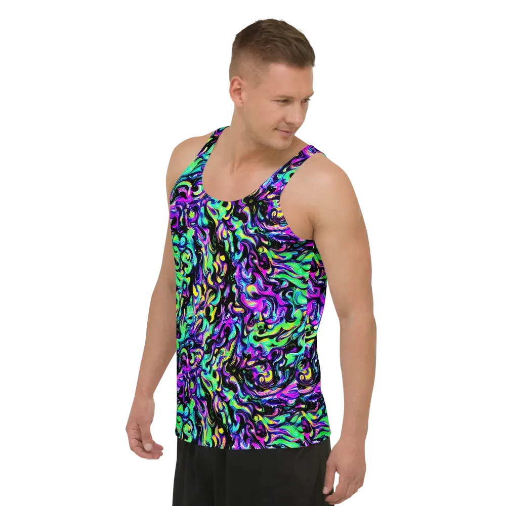 Cyber Swirl on Men's Tank Top — Left Front
