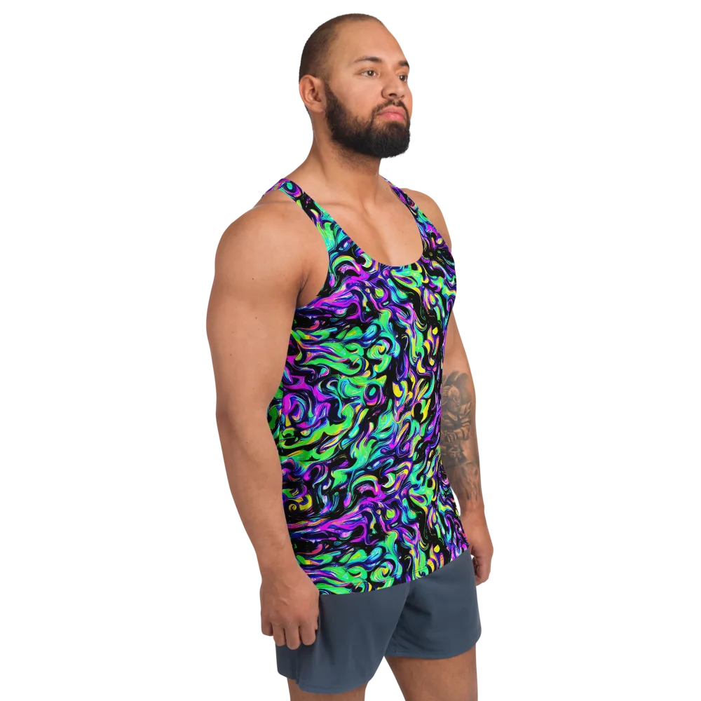 Cyber Swirl on Men's Tank Top — Right Front