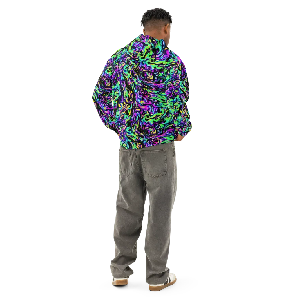 Cyber Swirl on Cotton Hoodie — Back