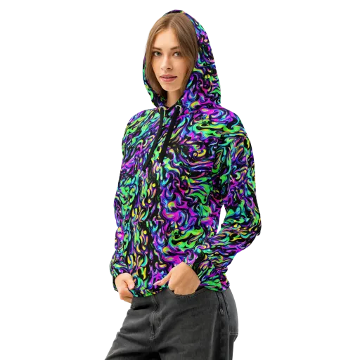 Cyber Swirl on a Cotton Hoodie