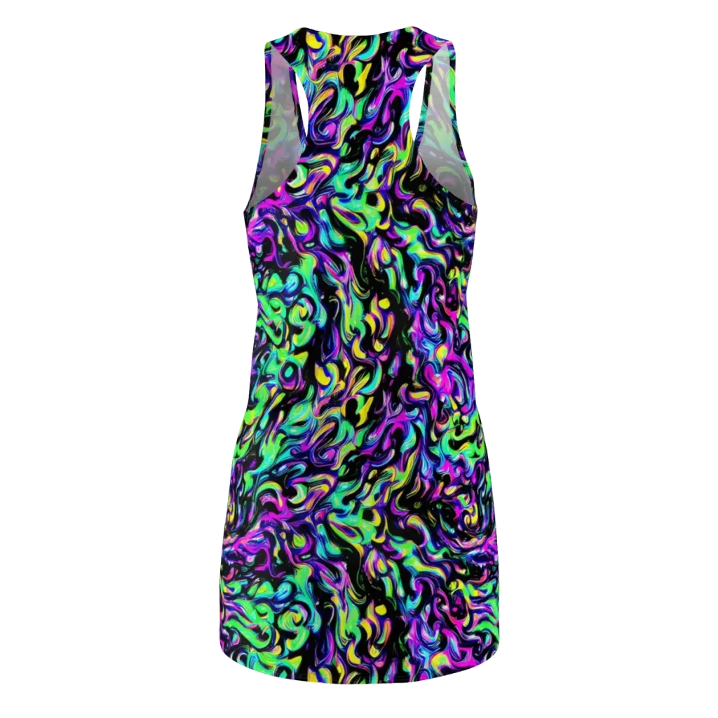 Cyber Swirl on Racerback Dress — Back