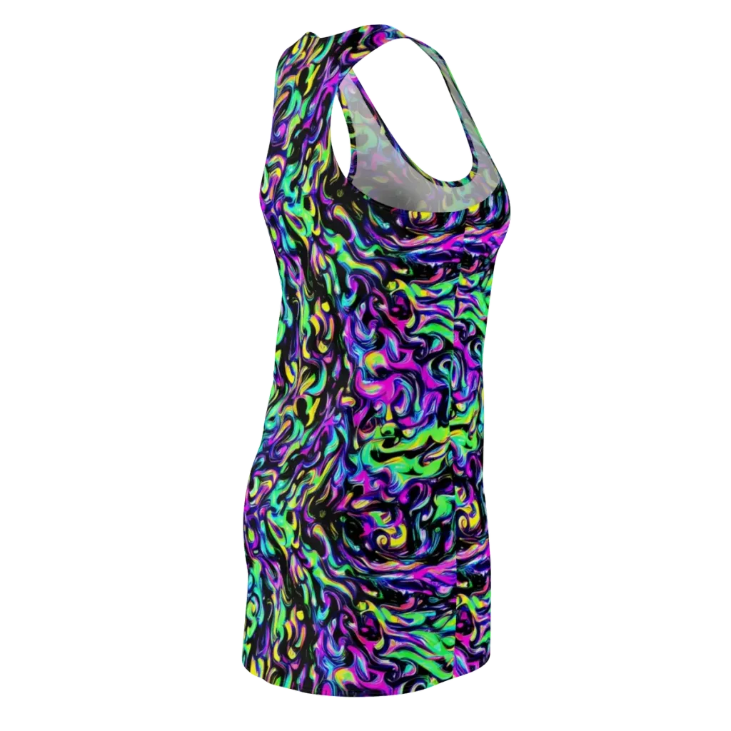 Cyber Swirl on Racerback Dress — Back Side