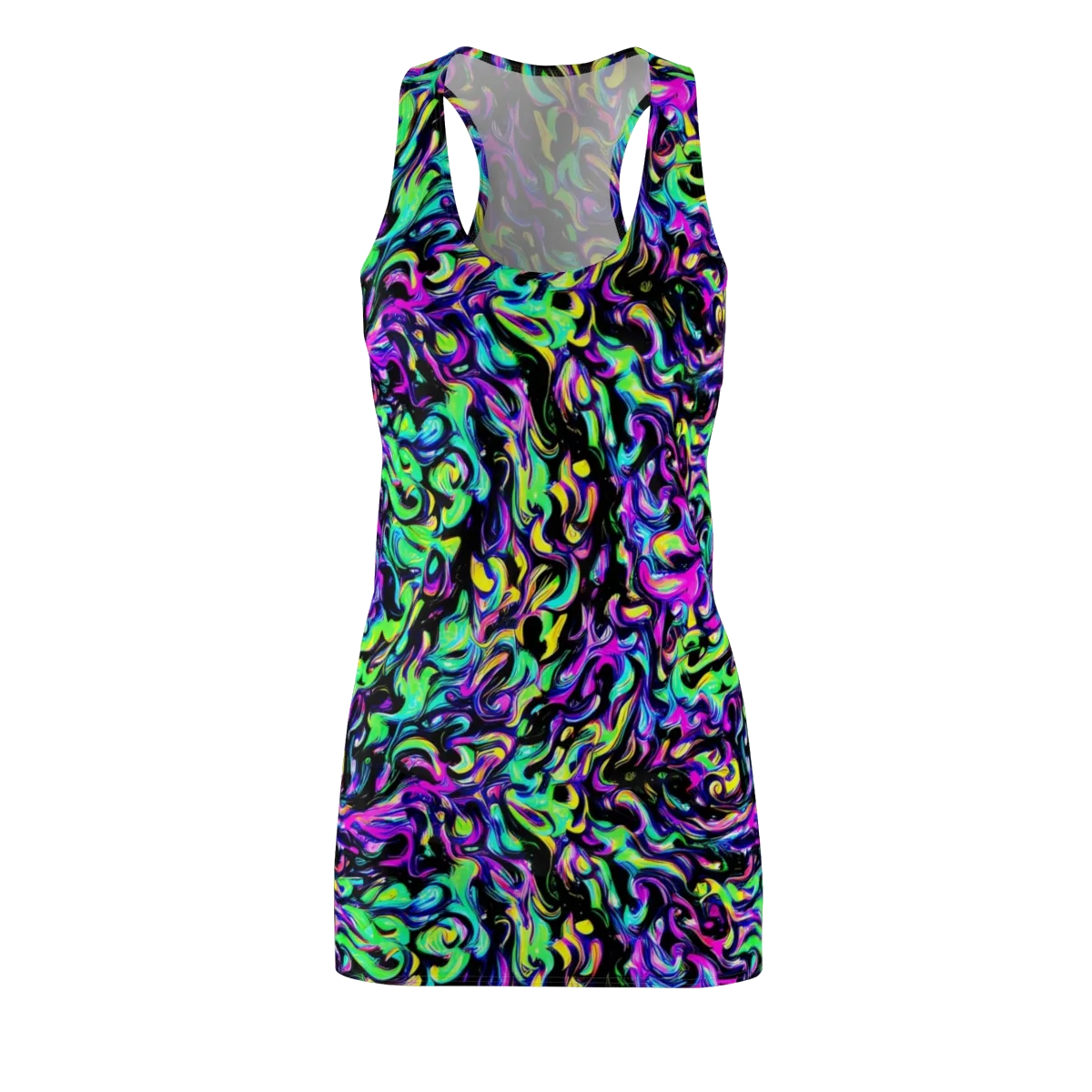 Cyber Swirl on Racerback Dress — Front