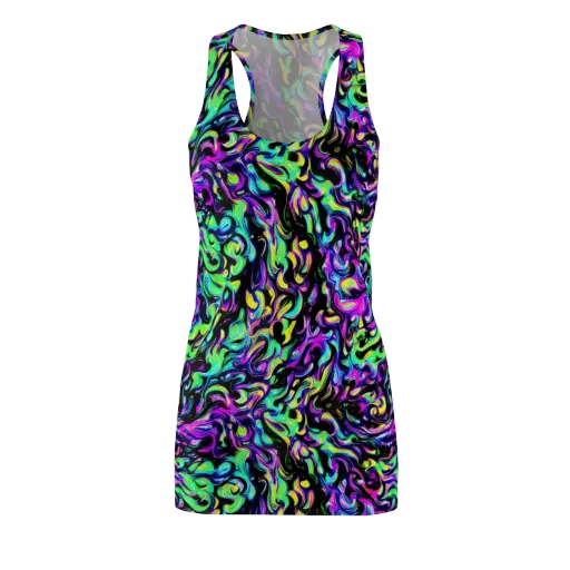 Cyber Swirl on a Racerback Dress