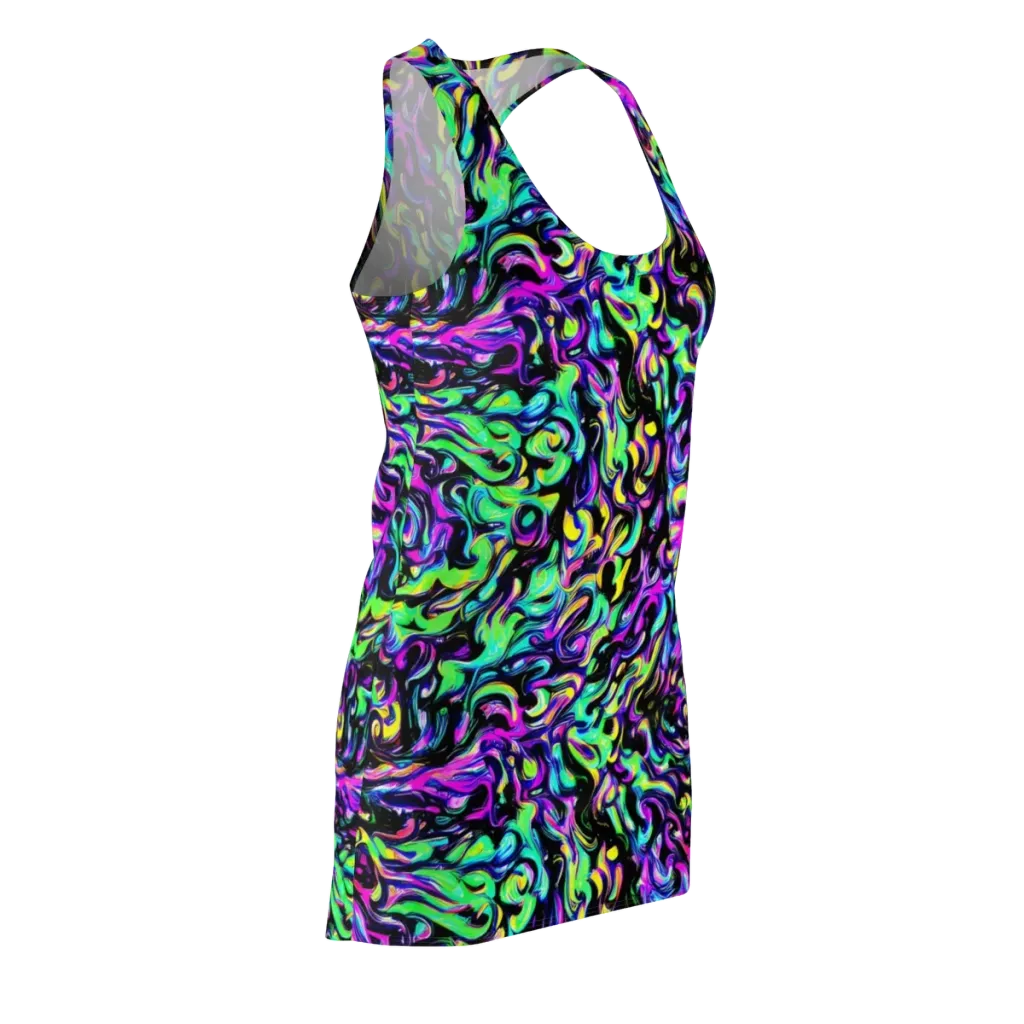 Cyber Swirl on Racerback Dress — Front Side