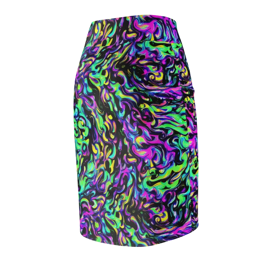Cyber Swirl on Pencil Skirt — Back Side