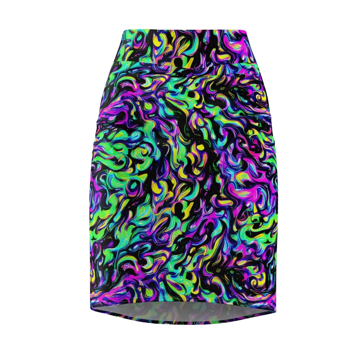 Cyber Swirl on Pencil Skirt — Front