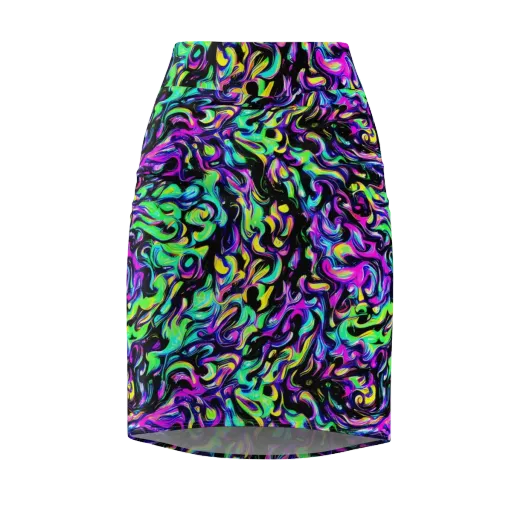 Cyber Swirl on a Pencil Skirt