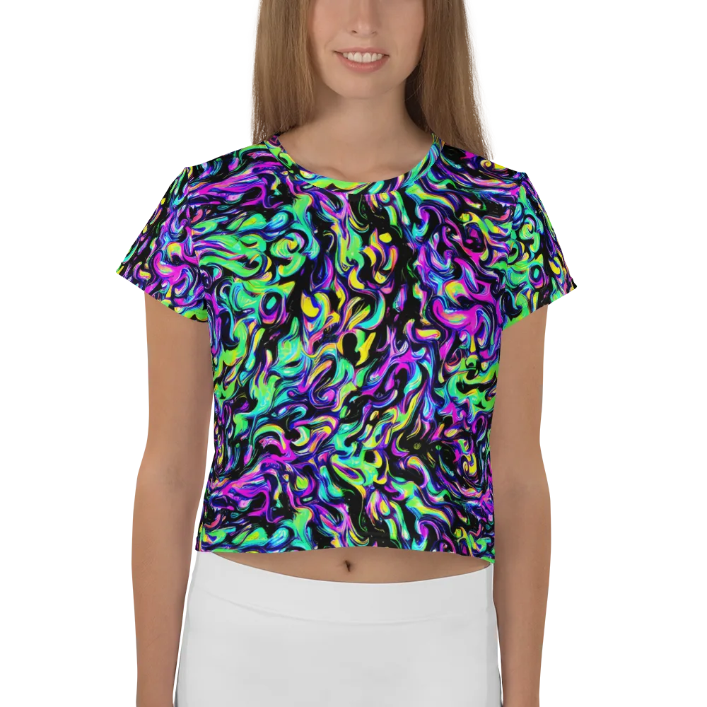 Cyber Swirl on Crop Tee — Front