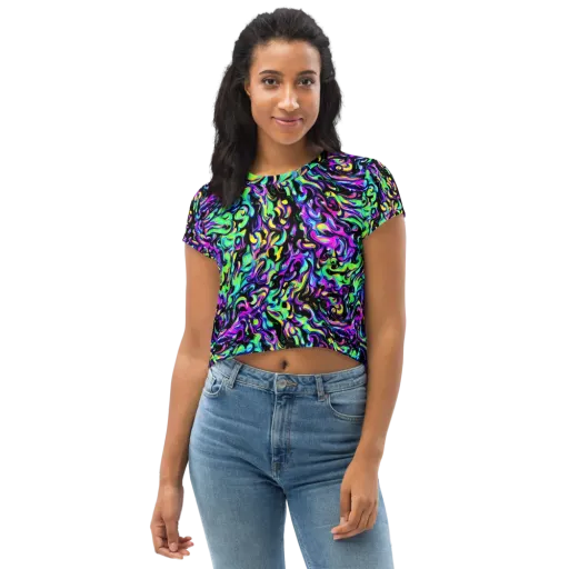 Cyber Swirl on a Crop Tee