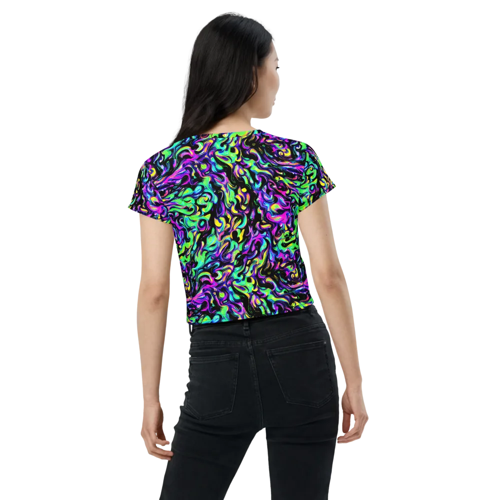 Cyber Swirl on Crop Tee — Back