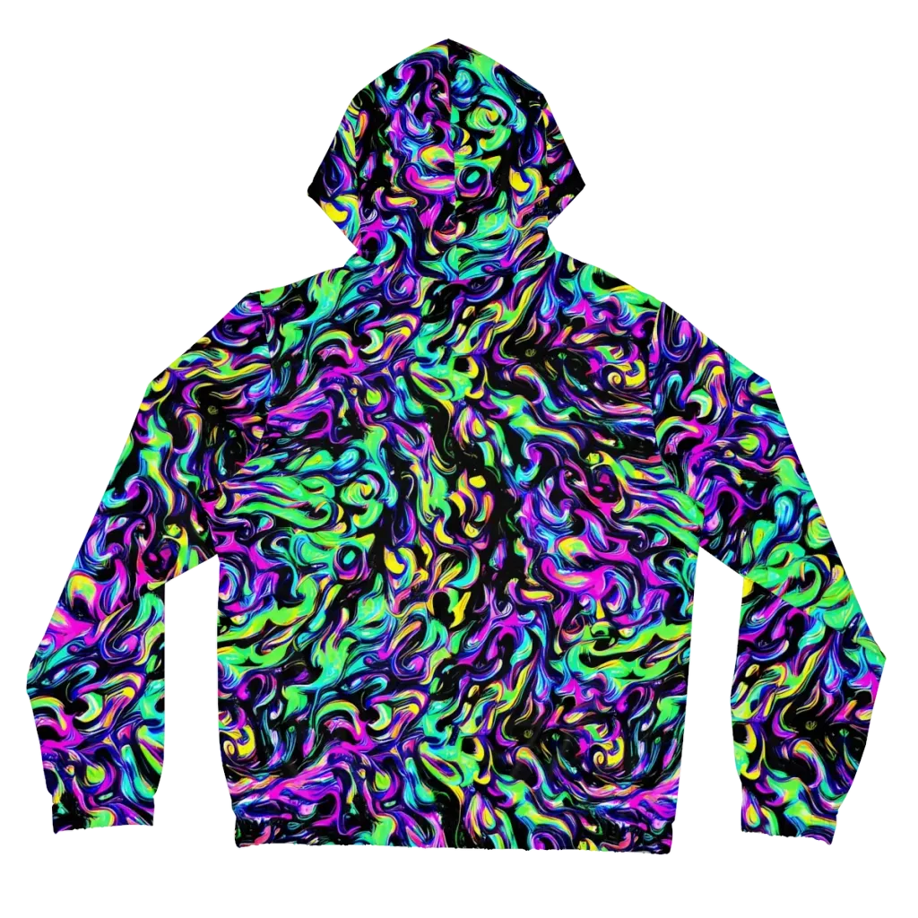 Cyber Swirl on Women's Full-Zip Hoodie — Back