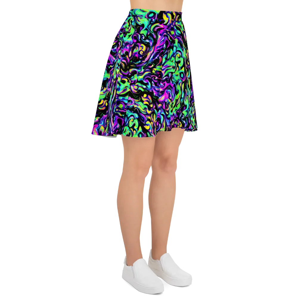 Cyber Swirl on Skater Skirt — Right