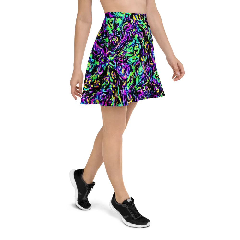 Cyber Swirl on Skater Skirt — Right