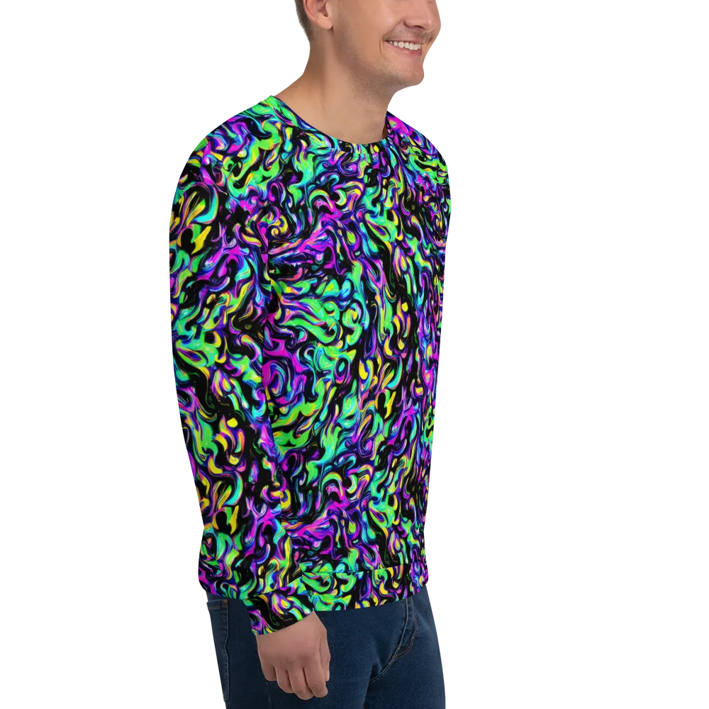 Cyber Swirl on Sweatshirt — Right Front