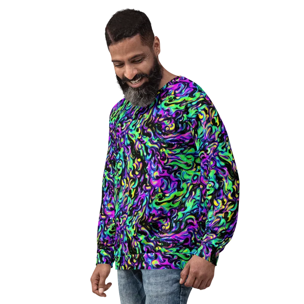 Cyber Swirl on Sweatshirt — Left Front