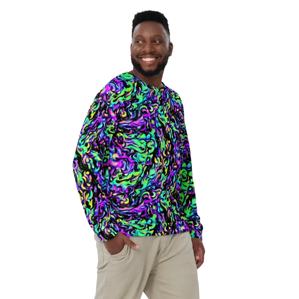 Cyber Swirl on Sweatshirt — Front