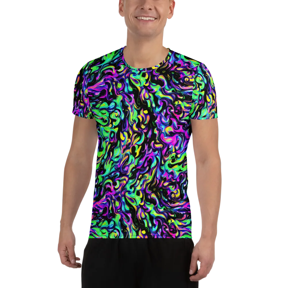 Cyber Swirl on Men's Athletic T-Shirt — Front