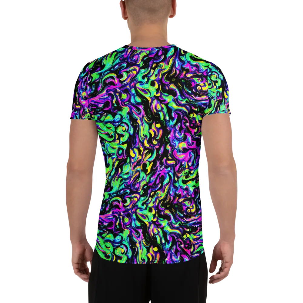 Cyber Swirl on Men's Athletic T-Shirt — Back