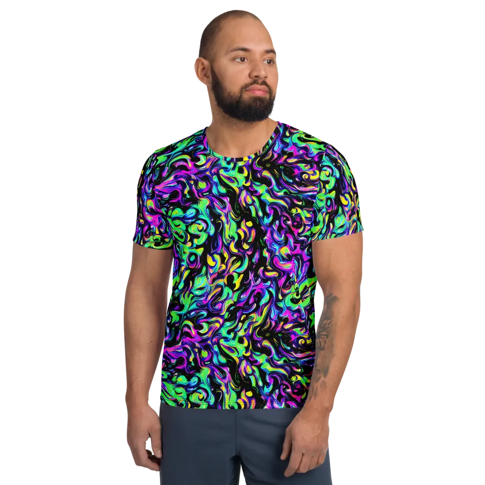 Cyber Swirl on Men's Athletic T-Shirt — Front
