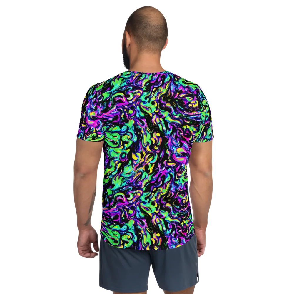 Cyber Swirl on Men's Athletic T-Shirt — Back