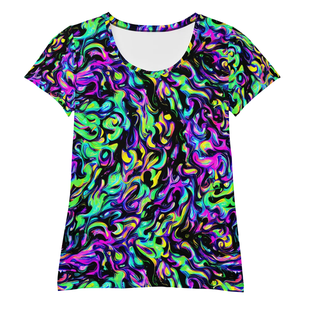 Cyber Swirl on Women's Athletic T-Shirt — Front