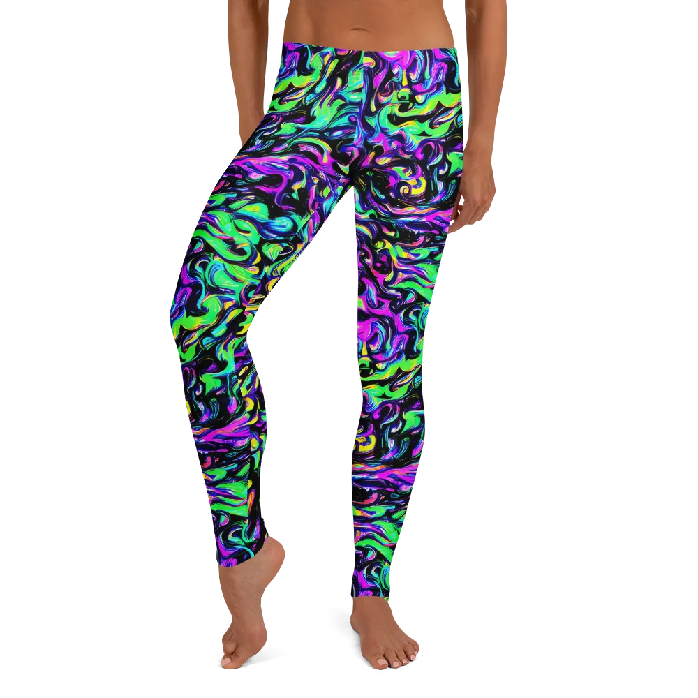 Cyber Swirl on Leggings — Front