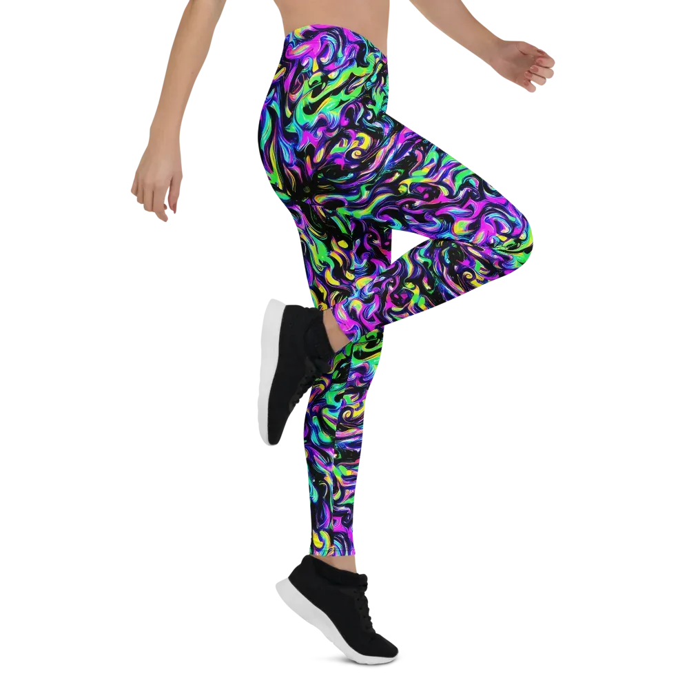 Cyber Swirl on Leggings — Right