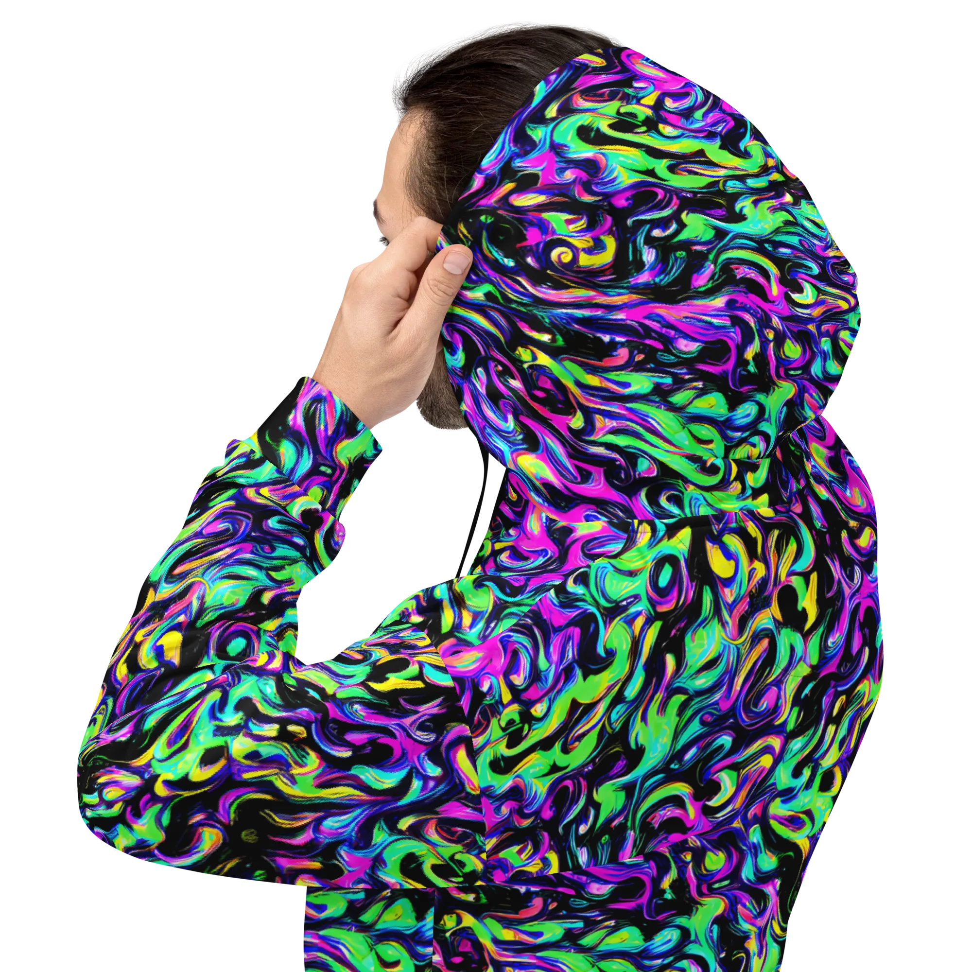 Cyber Swirl on Hoodie — Back