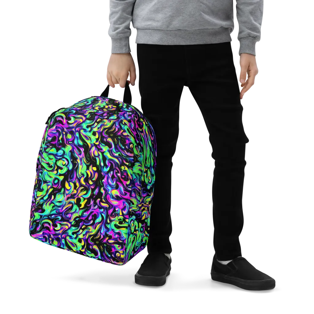 Cyber Swirl on Minimalist Backpack — Zoomed-in