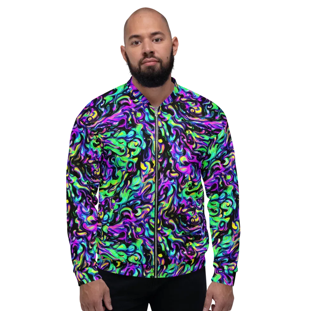 Cyber Swirl on Bomber Jacket — Front