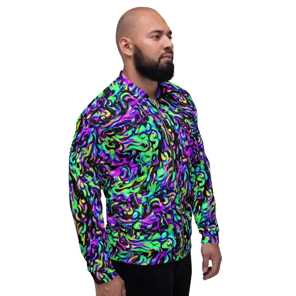 Cyber Swirl on Bomber Jacket — Right