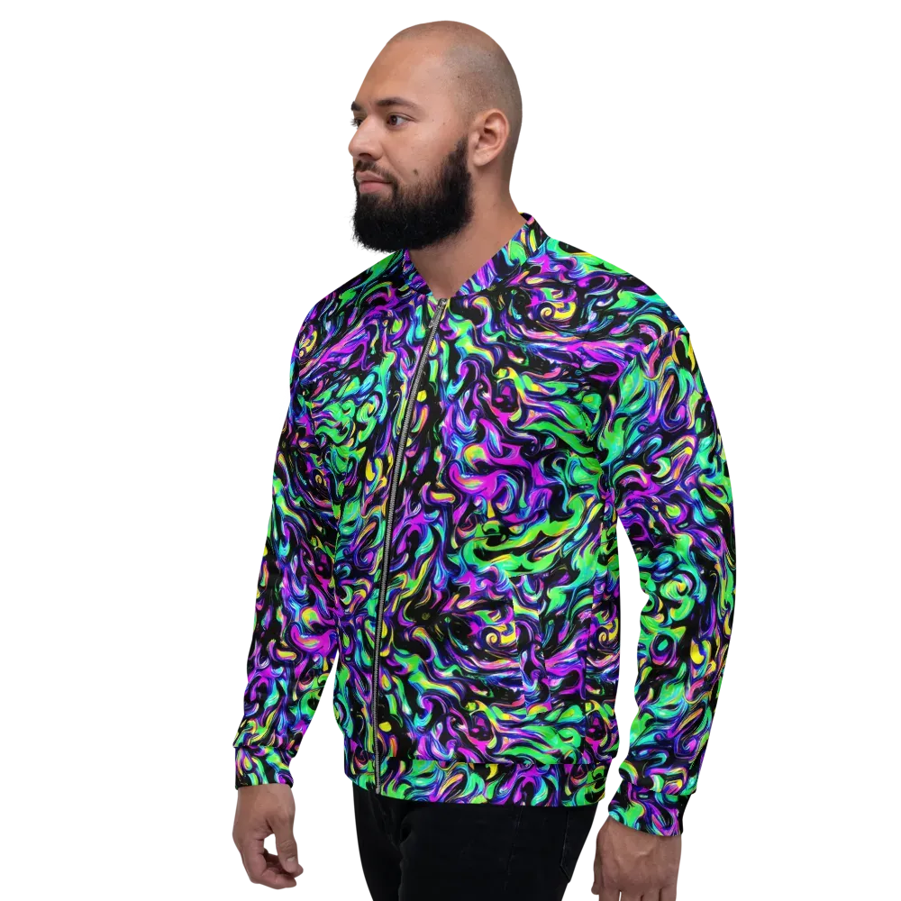 Cyber Swirl on Bomber Jacket — Left