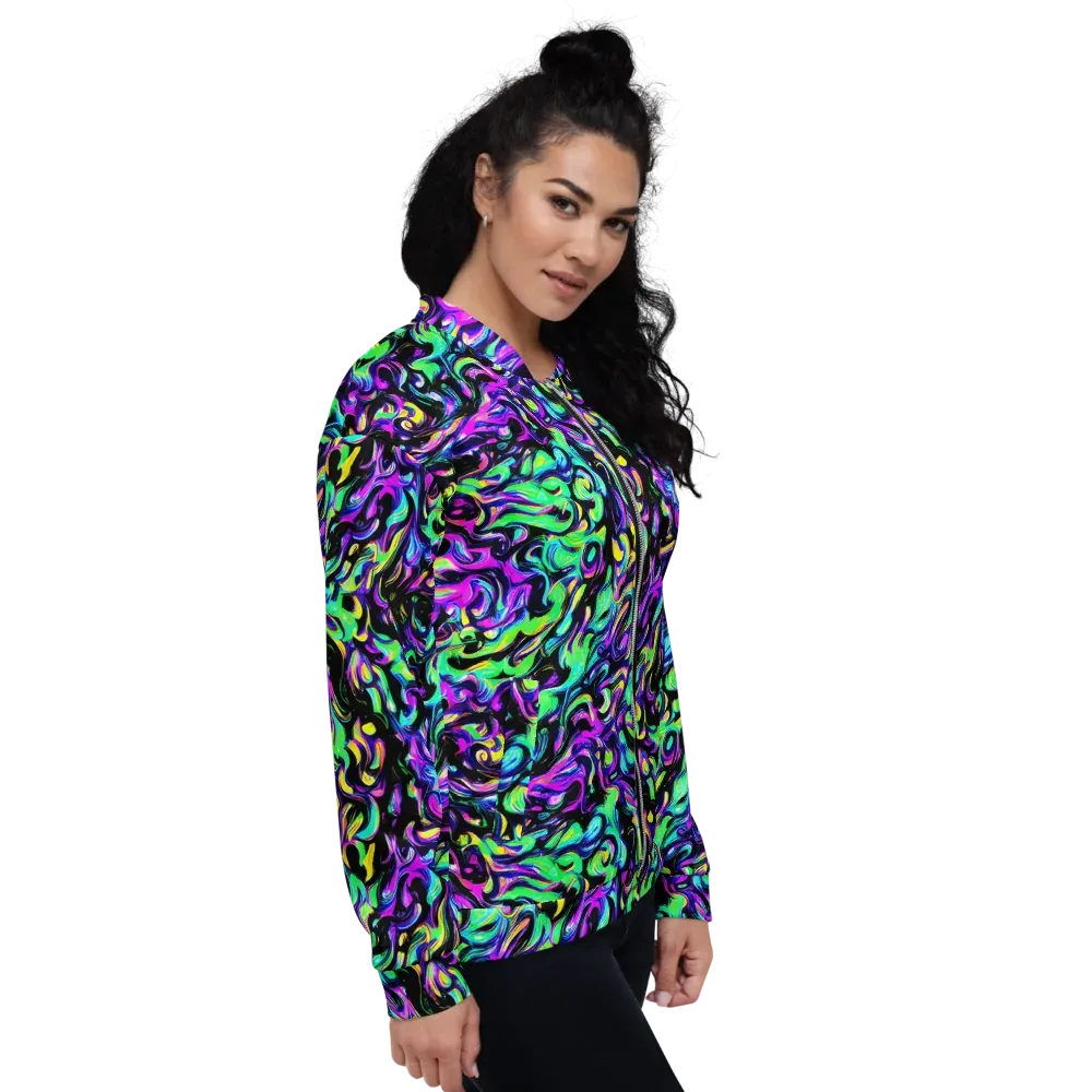 Cyber Swirl on Bomber Jacket — Right