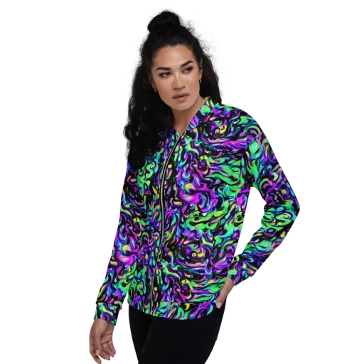 Cyber Swirl on a Bomber Jacket