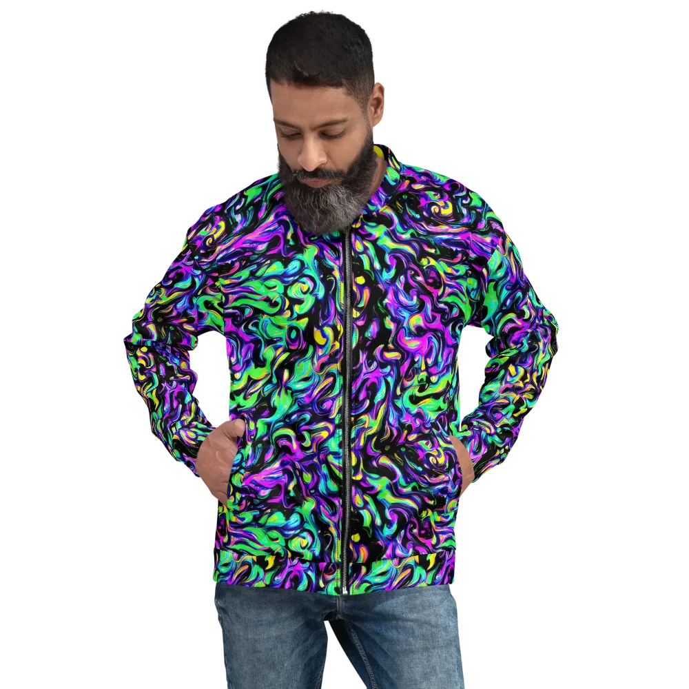 Cyber Swirl on Bomber Jacket — Front