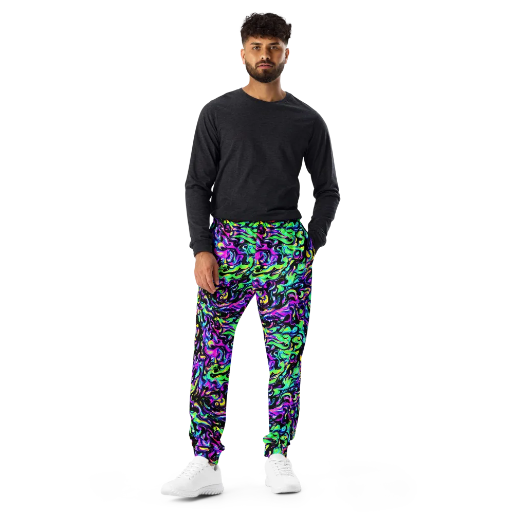 Cyber Swirl on Men's Joggers — Front