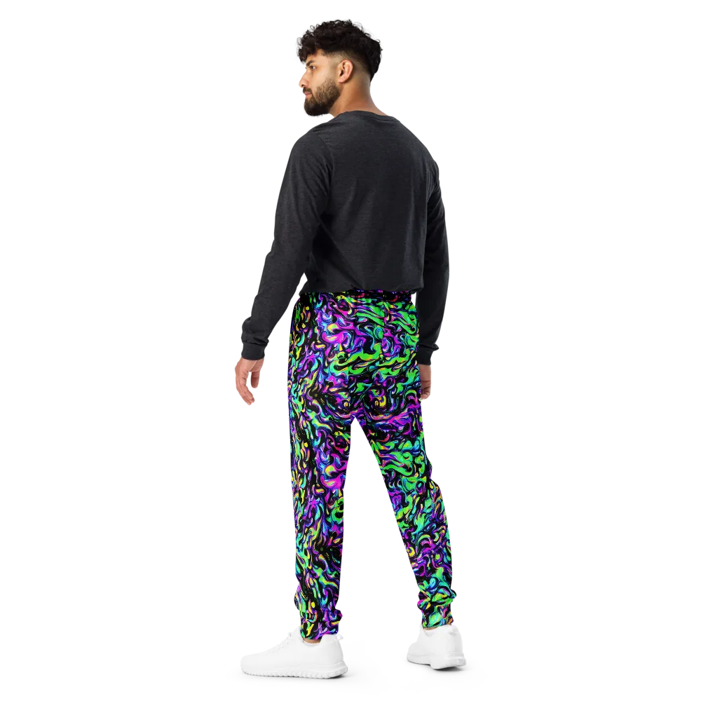 Cyber Swirl on Men's Joggers — Back