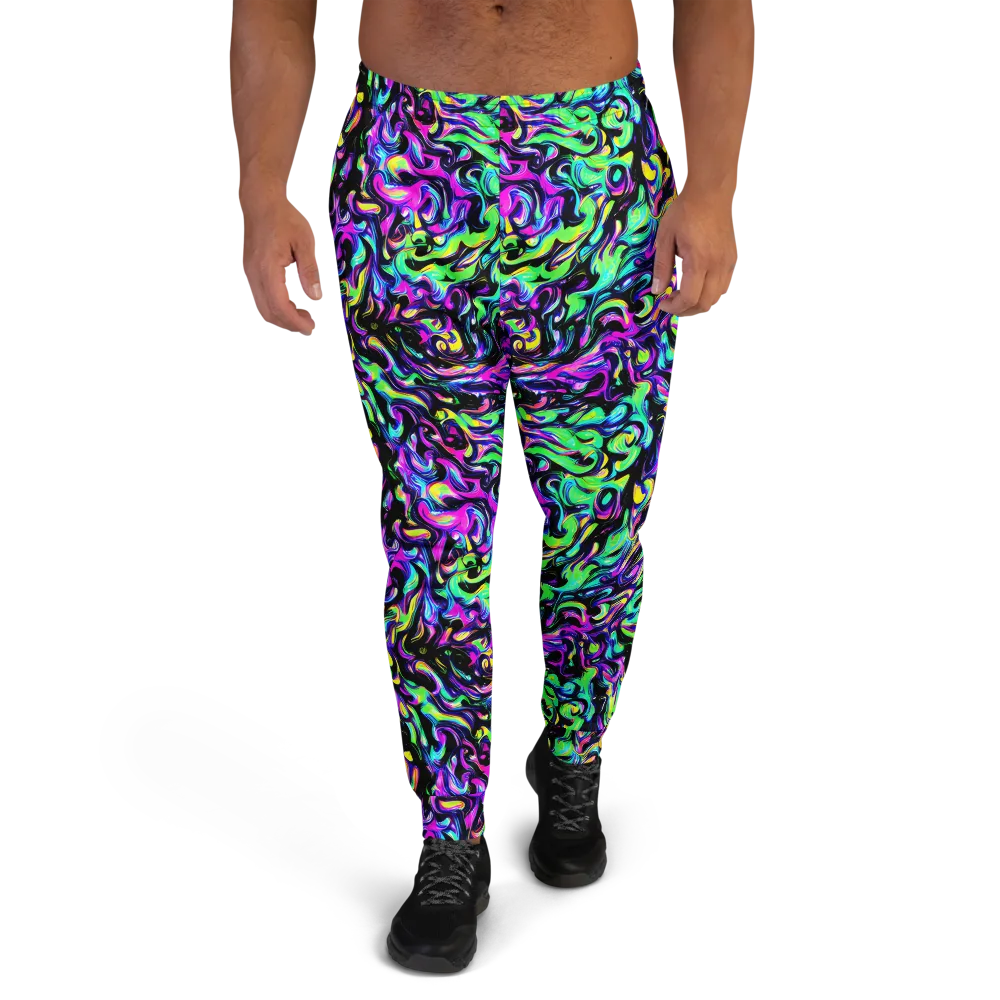 Cyber Swirl on Men's Joggers — Front
