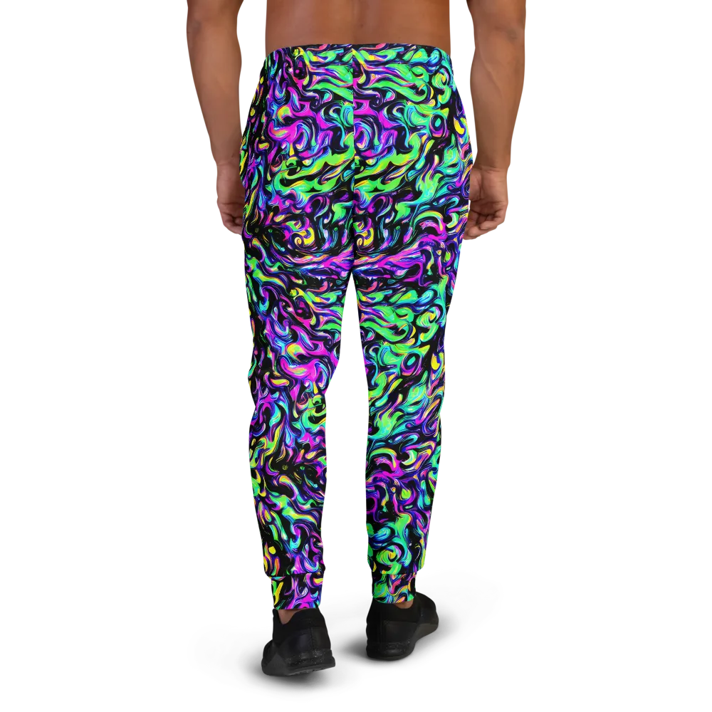 Cyber Swirl on Men's Joggers — Back