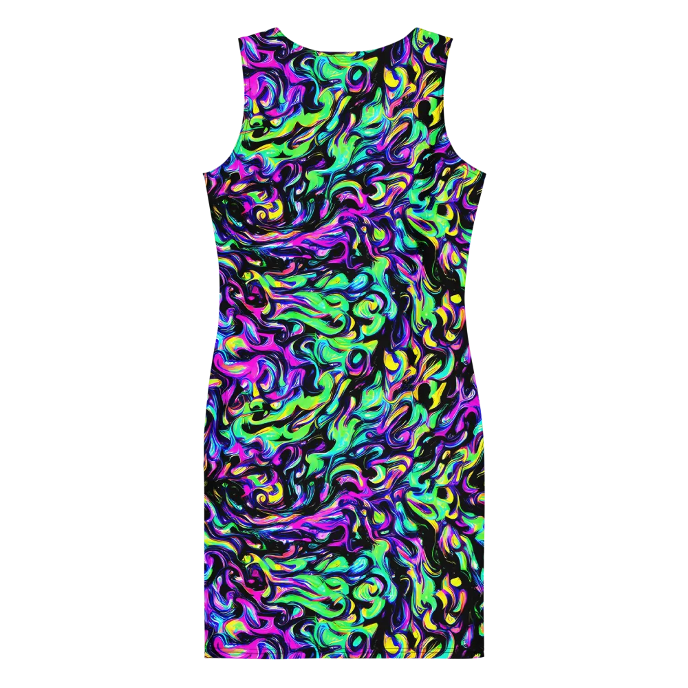 Cyber Swirl on Bodycon Dress — Back