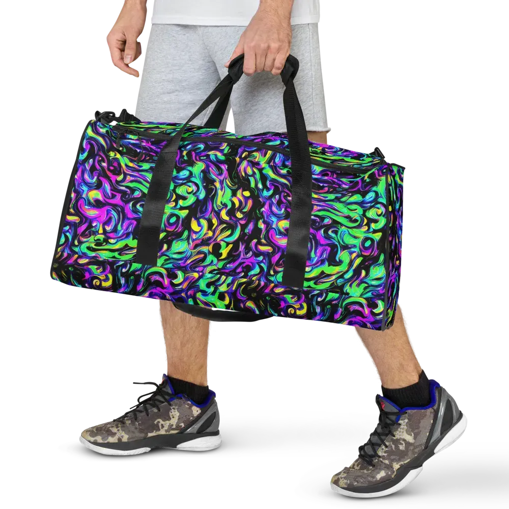 Cyber Swirl on Duffle Bag — Front