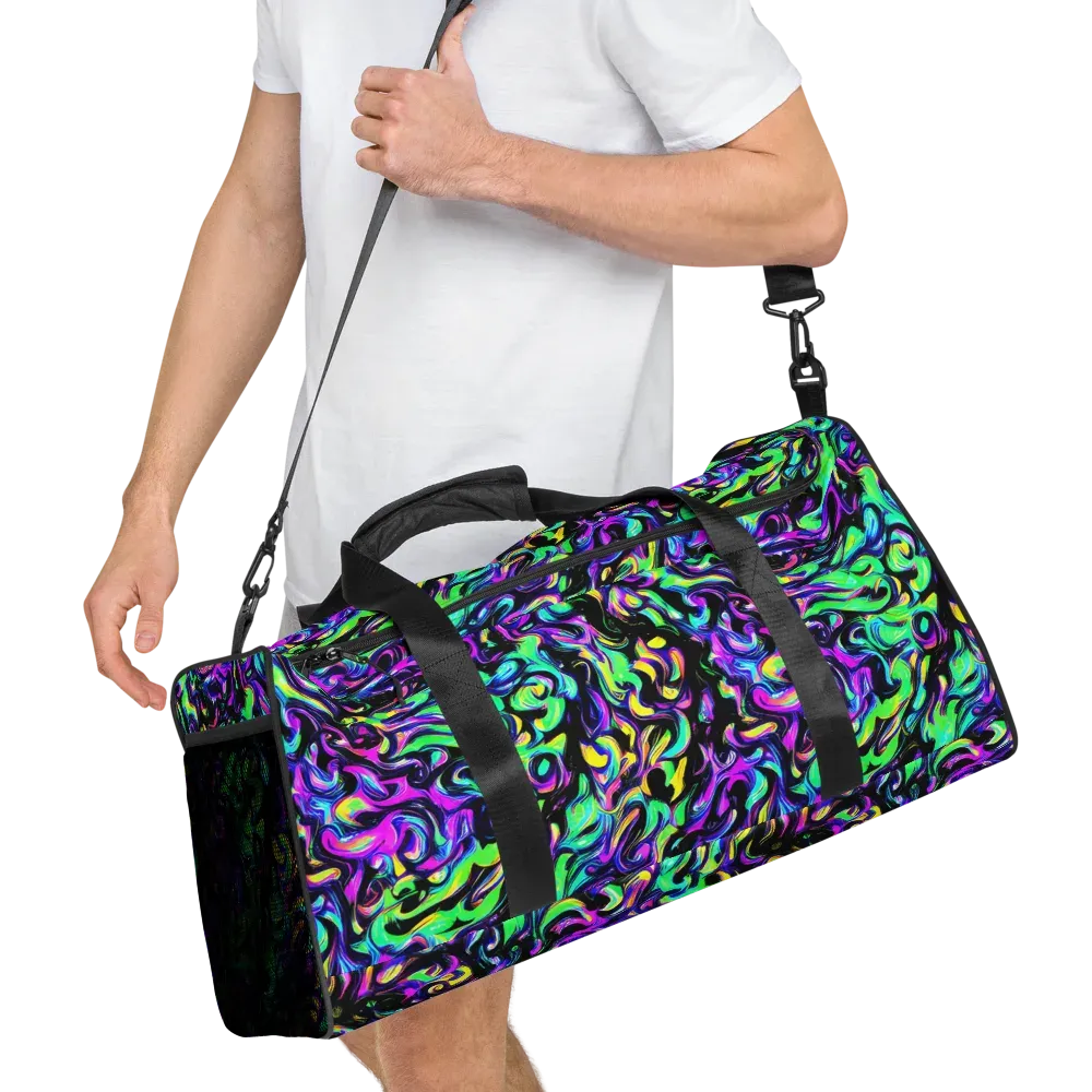 Cyber Swirl on Duffle Bag — Right Front
