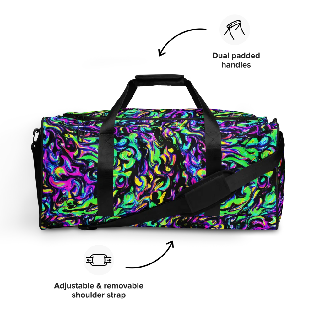 Cyber Swirl on Duffle Bag — Front