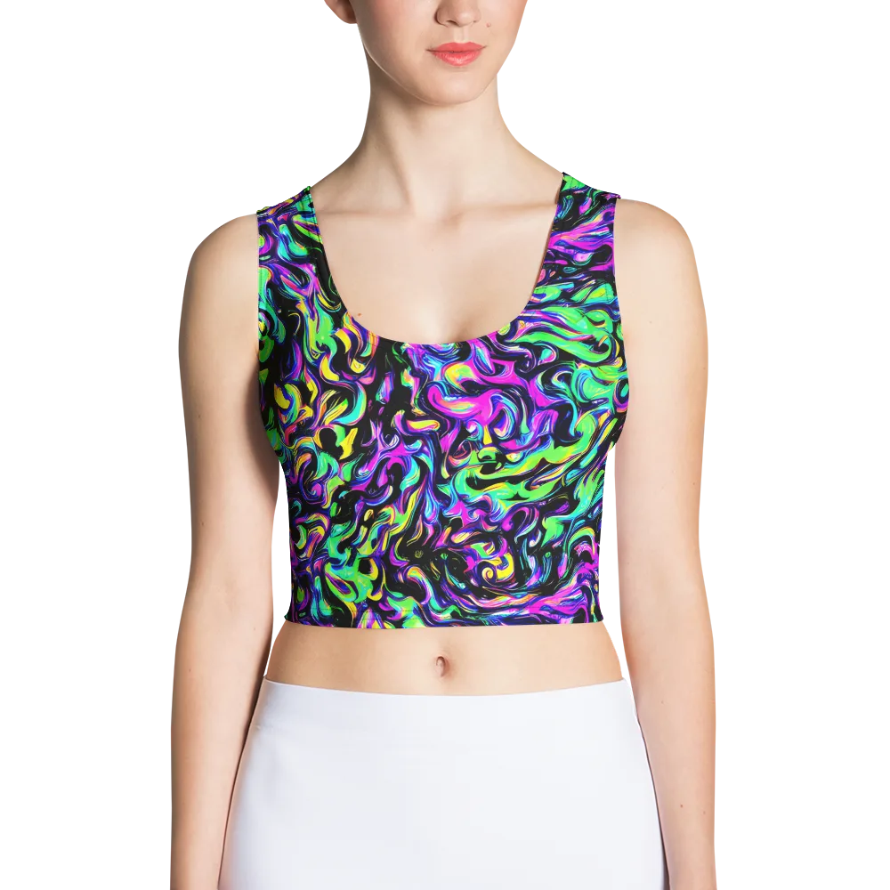 Cyber Swirl on Crop Top — Front