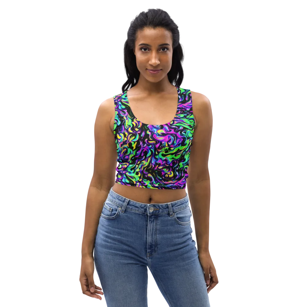 Cyber Swirl on Crop Top — Front