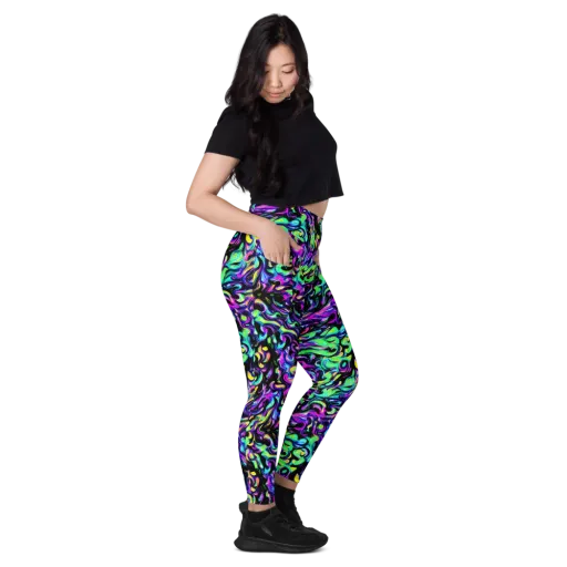 Cyber Swirl on a Leggings with Pockets