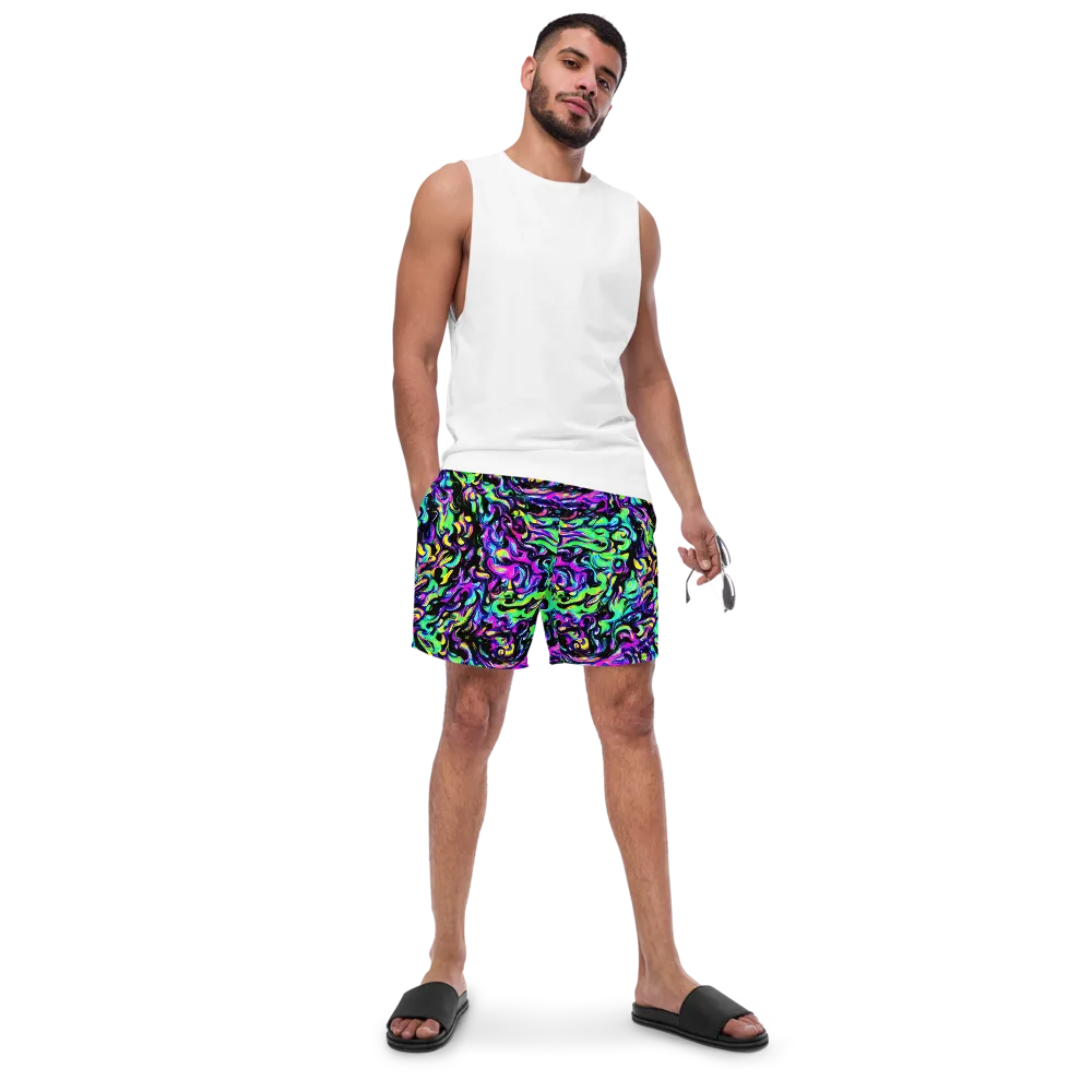Cyber Swirl on Swim Trunks — Front