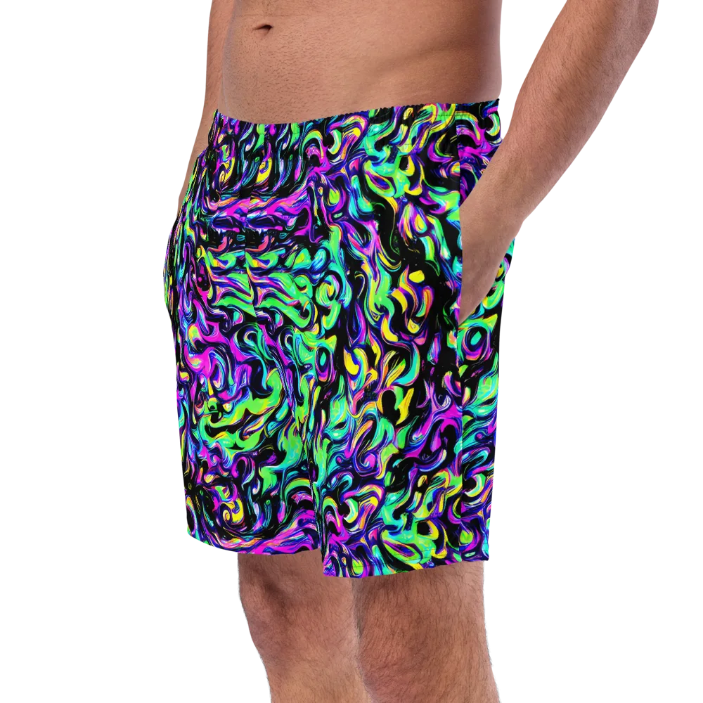 Cyber Swirl on Swim Trunks — Left Front